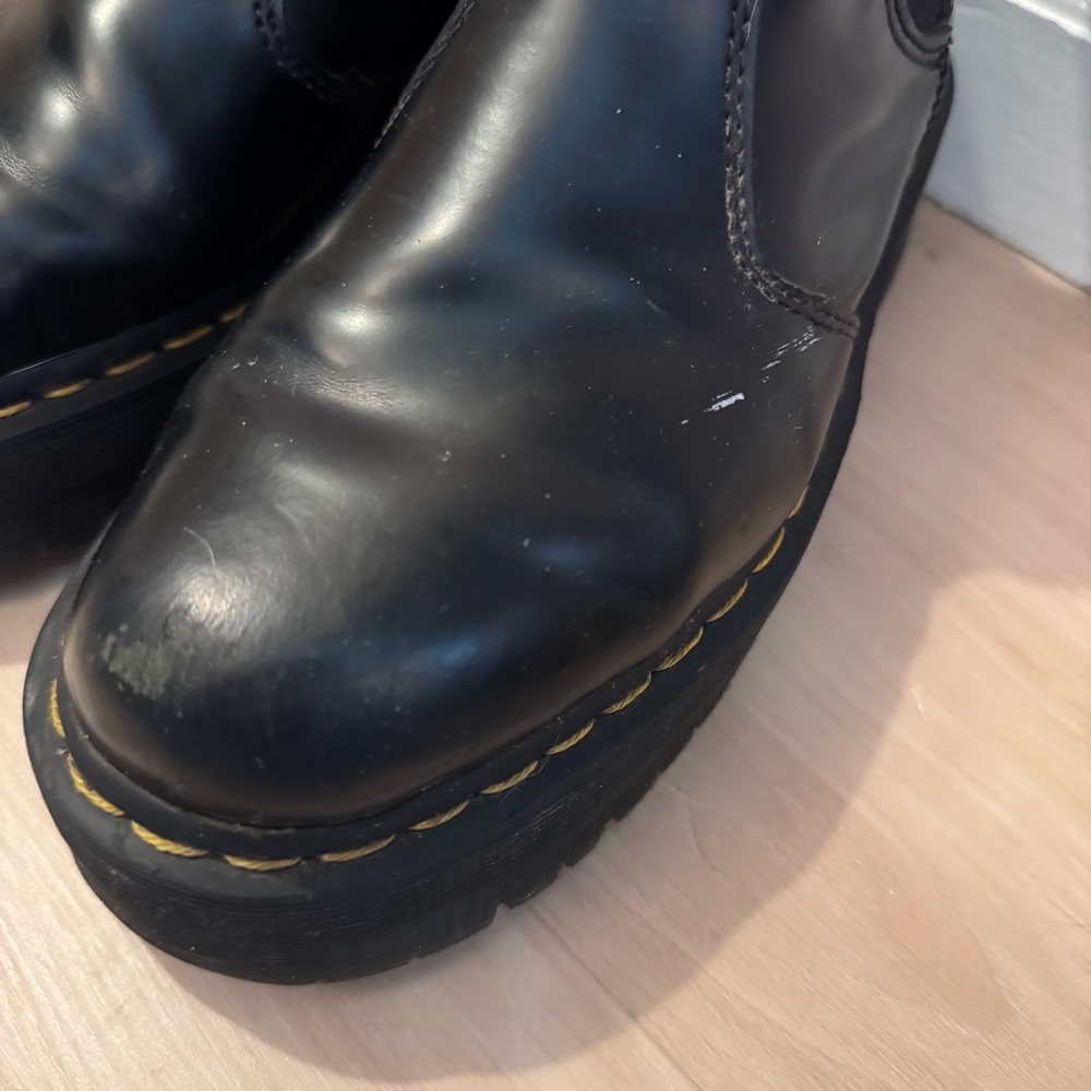 Doc Dr Marten 2976 Smooth Leather Platform Chelsea Boots Combat - Picture 3 of 8